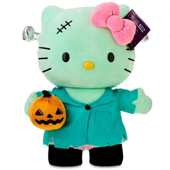Hello Kitty Frankenstein with Pumpkin Large Plush Halloween Greeter 🎃 - Picture 1 of 5